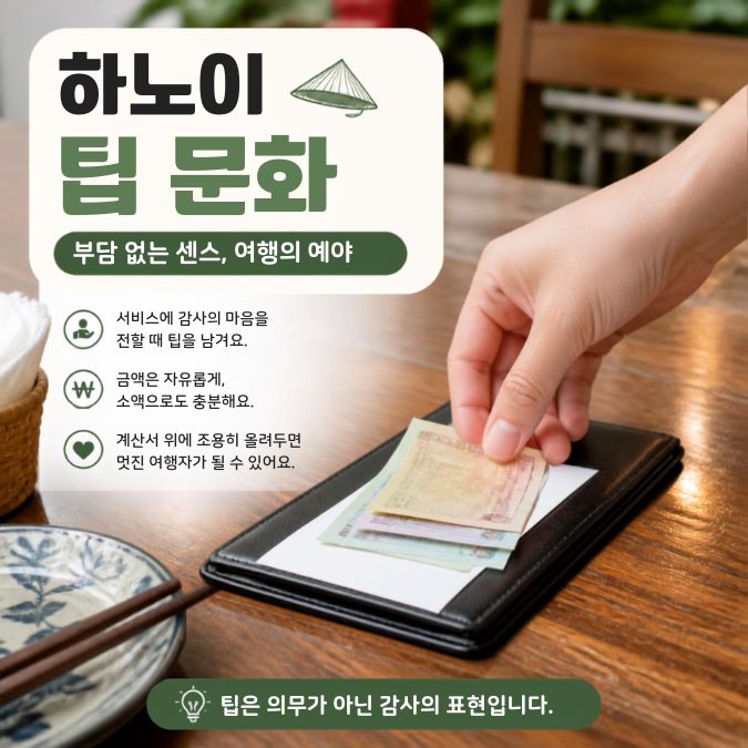 하노이 팁문화 총정리｜서비스료·필수 비용·자율 팁 구분하기