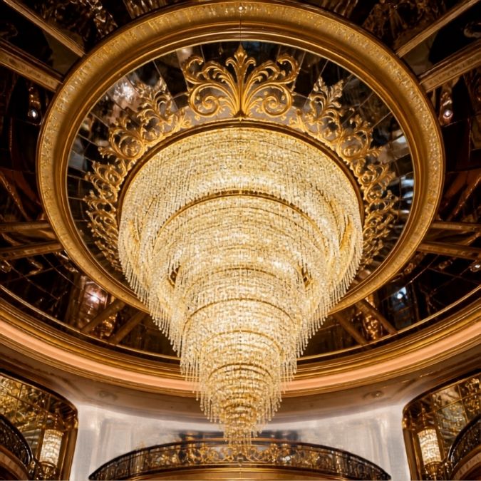 호치민 카지노 입구의 대형 조명